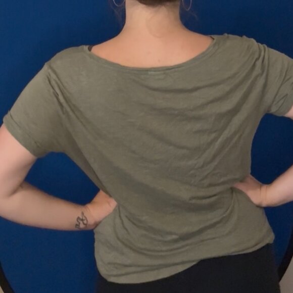 H&M Basics Olive Green T-Shirt, Size Small - Picture 5 of 6